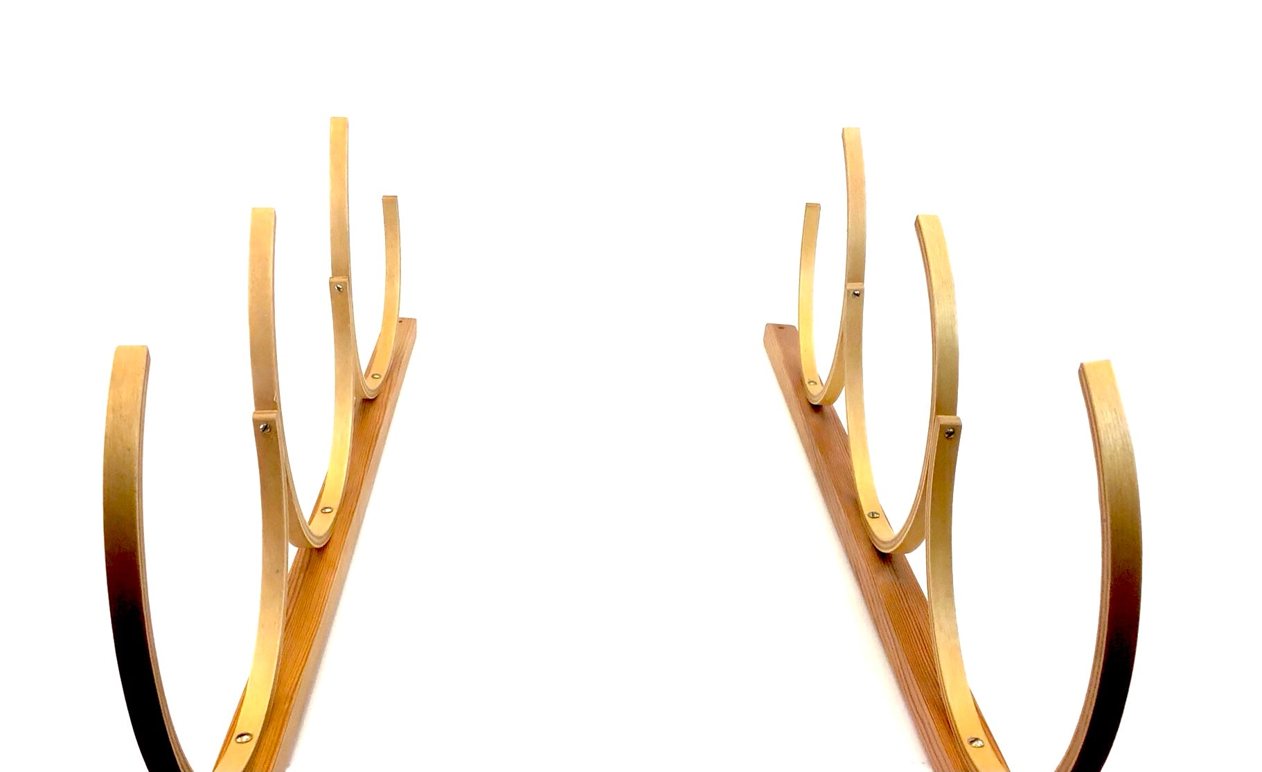 Gold wine rack on a white background