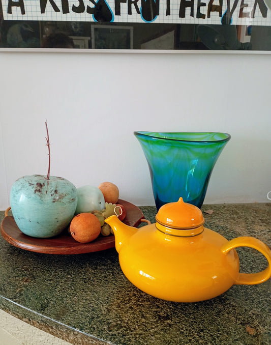 Yellow Ceramic Teapot Rörstrand by Inger Person (Sweden, 1960s)