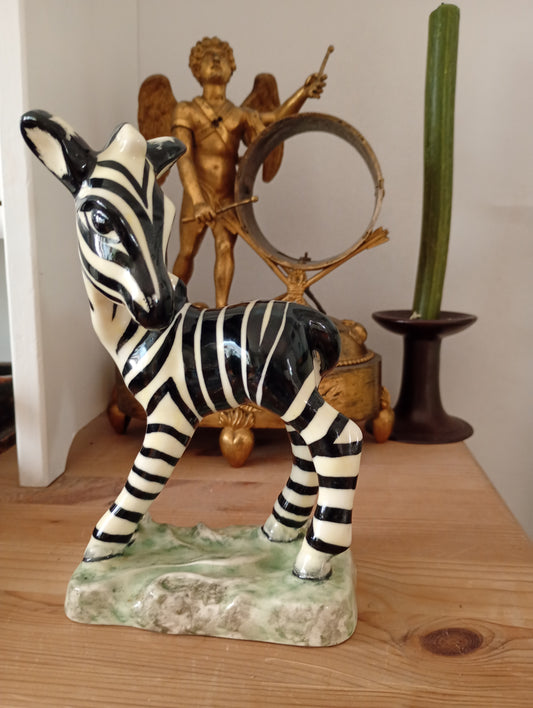 Art Deco Ceramics Goldscheider. Goldscheider's Vintage Zebra (1940s)