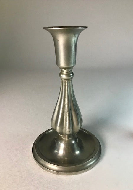 Silver candle holder on a white background
