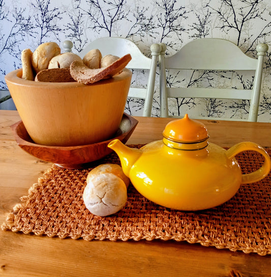 Yellow Ceramic Teapot Rörstrand by Inger Person (Sweden, 1960s)